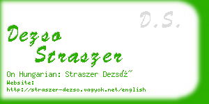 dezso straszer business card